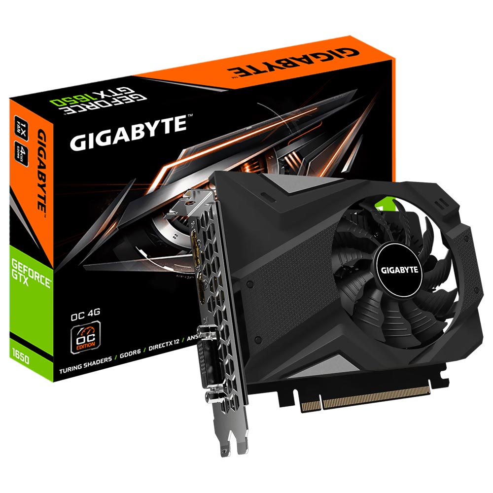 Placa de Vídeo Gigabyte OC 4GB GeForce GTX1650 GDDR6 - GV-N1656OC-4GD