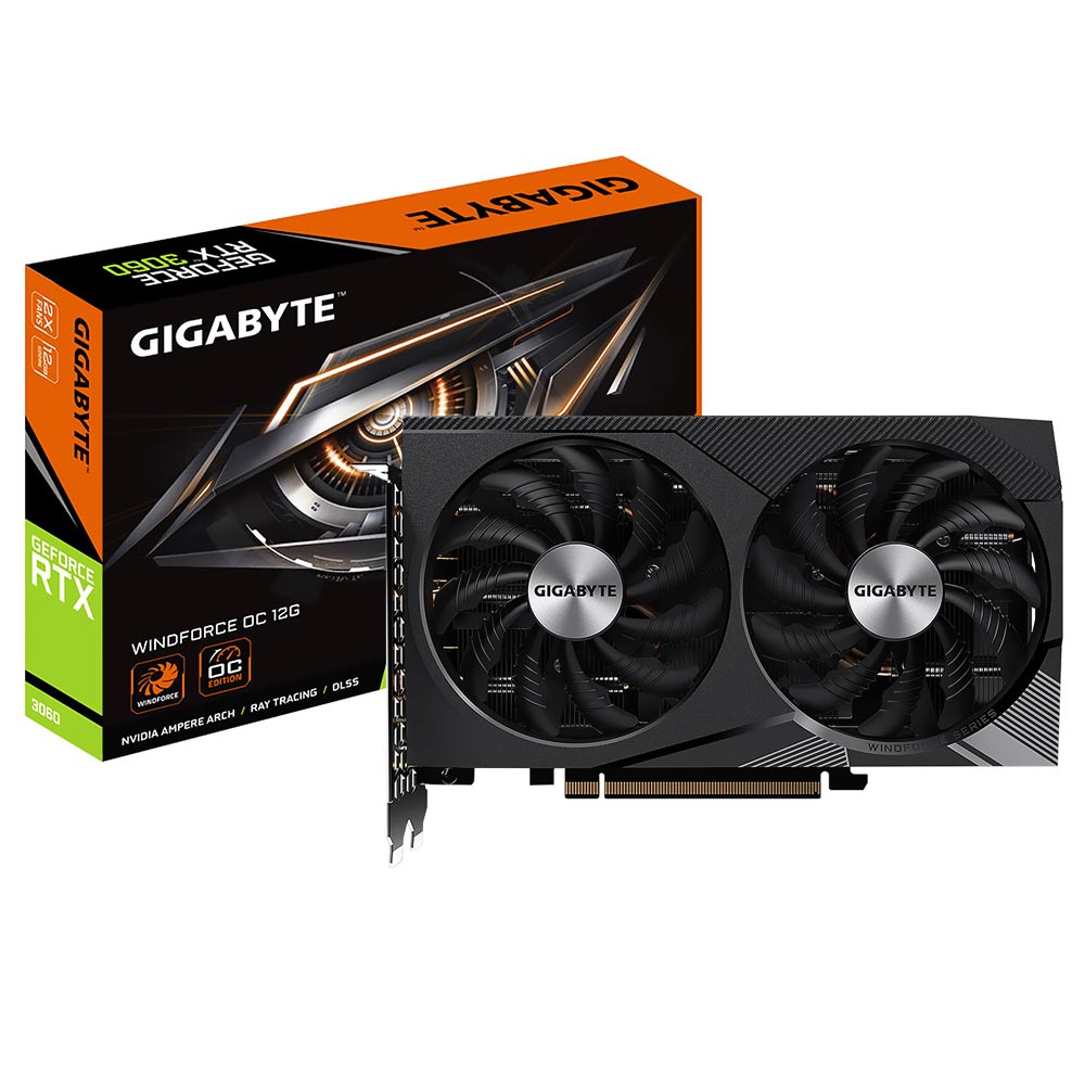 Placa de Vídeo Gigabyte Windforce OC 12GB GeForce RTX3060 GDDR6 - GV-N3060WF2OC-12GD