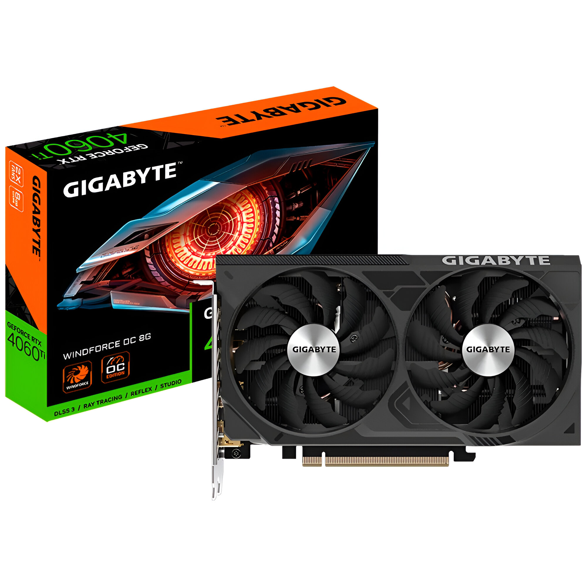 Placa de Vídeo Gigabyte Windforce OC 16GB GeForce RTX4060TI GDDR6 - GV-N406TWF2OC-16GD