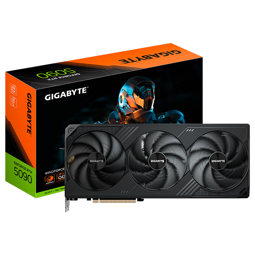 Placa de Vídeo Gigabyte Windforce OC 32GB GeForce RTX5090 GDDR7 - GV-N5090WF3OC-32GD