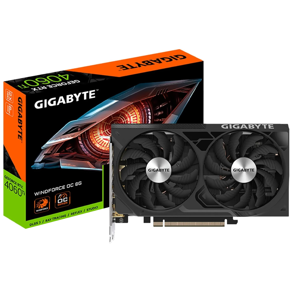 Placa de Vídeo Gigabyte Windforce OC 8GB GeForce RTX4060TI GDDR6 - GV-N406TWF2OC-8GD
