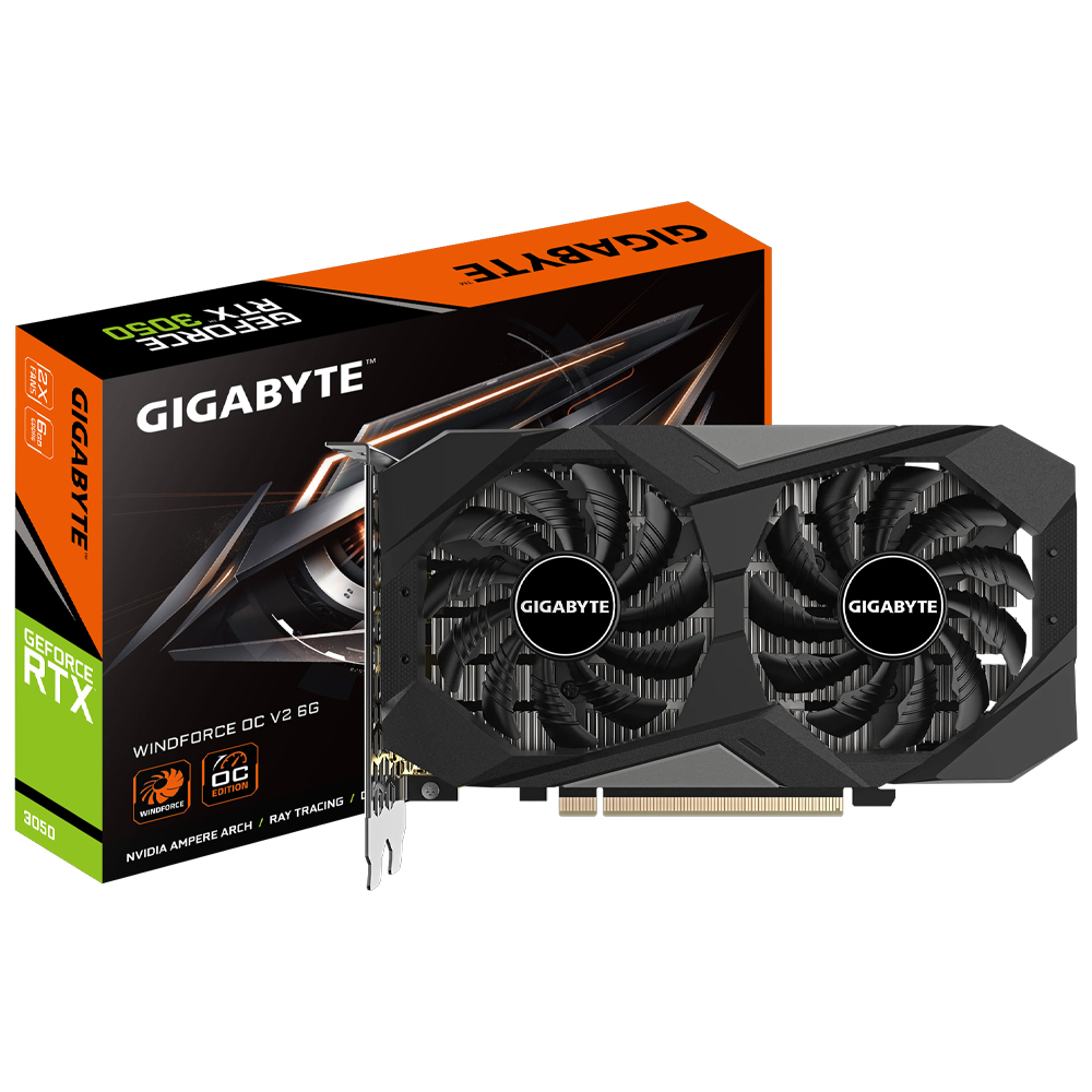 Placa de Vídeo Gigabyte Windforce OC V2 6GB GeForce RTX3050 GDDR6 - GV-N3050WF2OCV2-6GD
