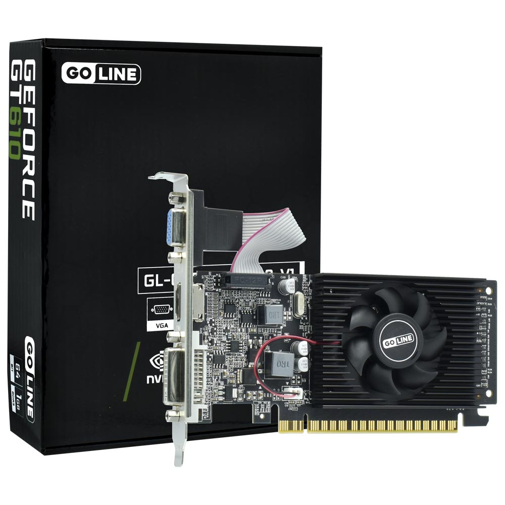 Placa de Vídeo Goline 1GB GeForce GT610 DDR3 - GL-GT610-1GB-D3-V1