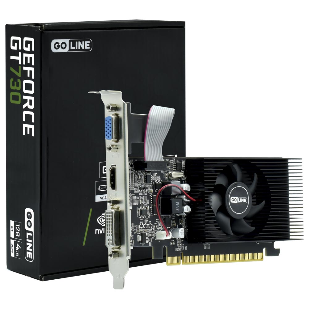 Placa de Vídeo Goline 4GB GeForce GT730 DDR3 - GL-GT730-4GD-D3