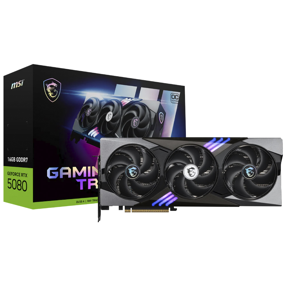 Placa de Vídeo MSI Gaming Trio OC 16GB GeForce RTX5080 GDDR7 - 912-V531-026