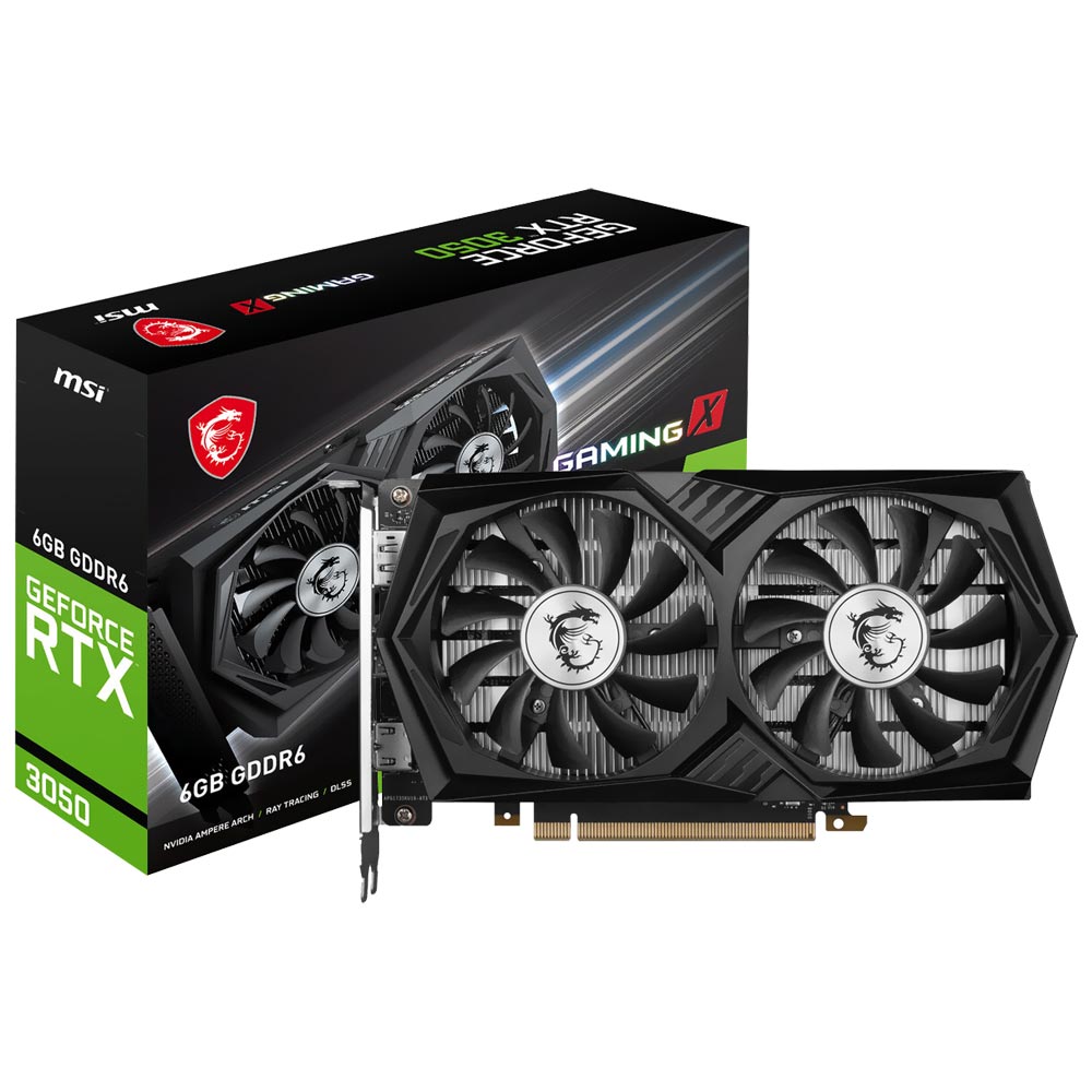 Placa de Vídeo MSI Gaming X 6GB GeForce RTX3050 GDDR6 - 912-V812-024