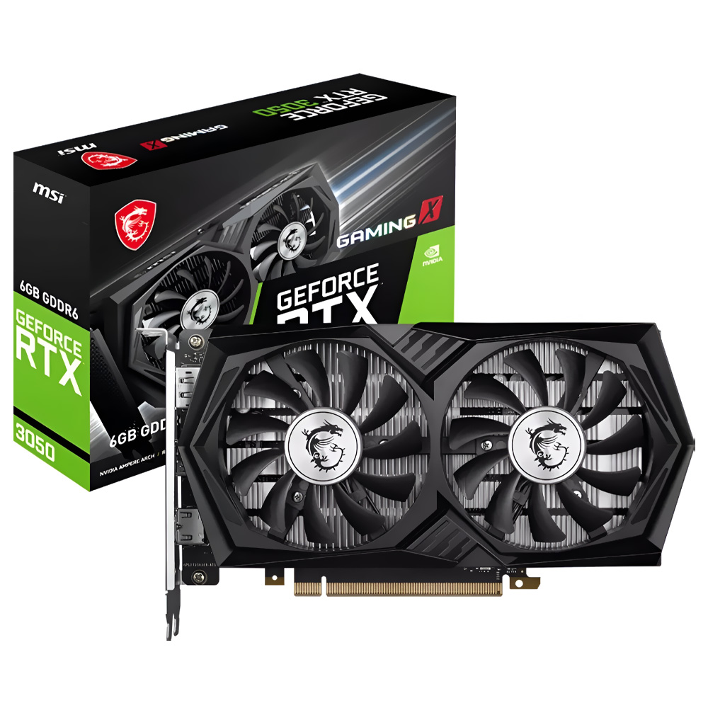 Placa de Vídeo MSI Gaming X 6GB GeForce RTX3050 GDDR6 - 912-V812-053