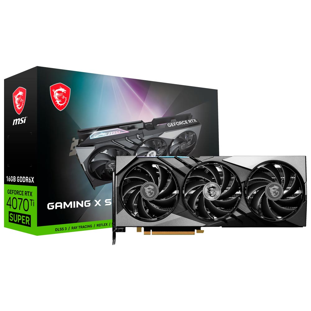 Placa de Vídeo MSI Gaming X Slim 16GB GeForce RTX4070TI SUPER GDDR6X - 912-V513-625