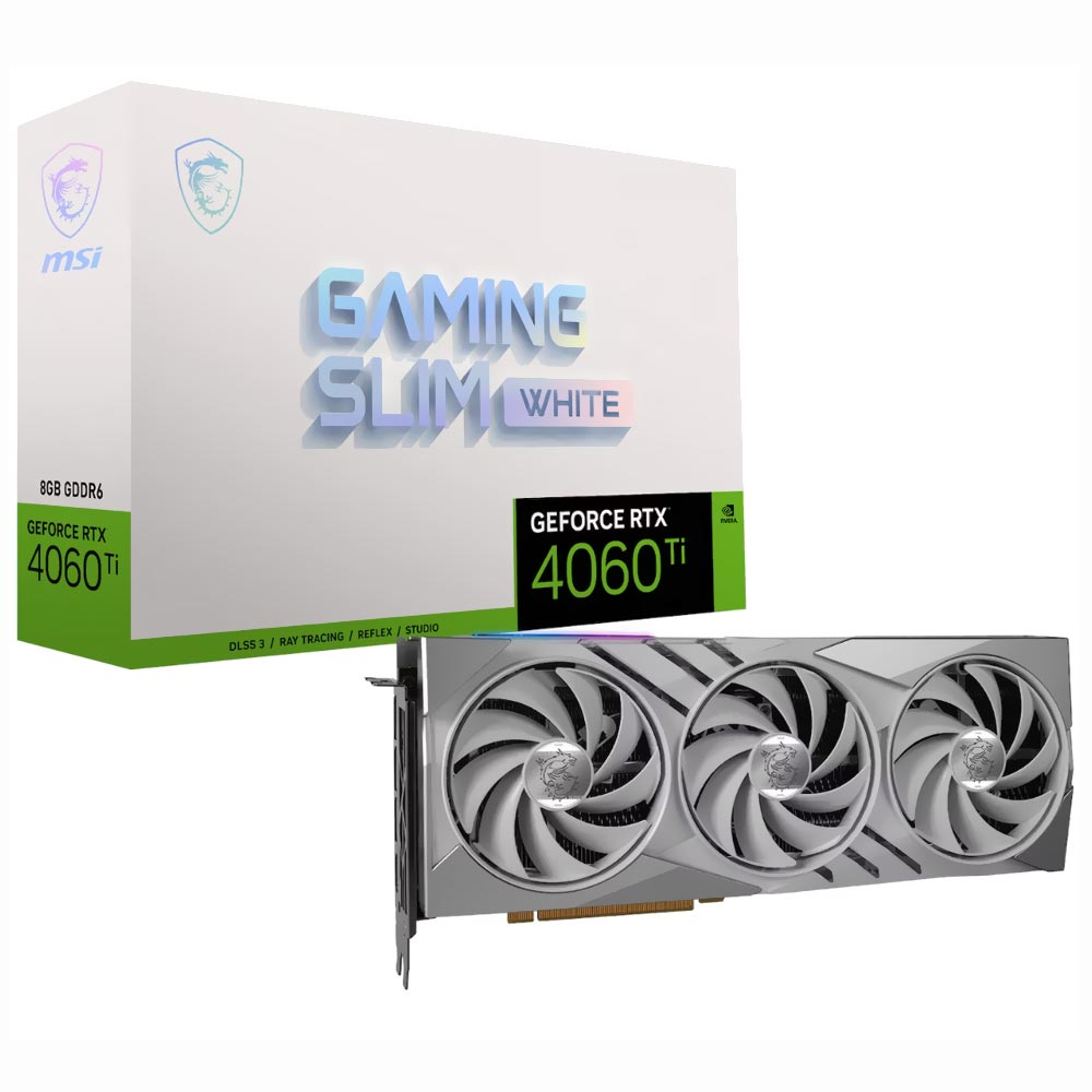 Placa de Vídeo MSI Gaming X Slim White 16GB GeForce RTX4060TI GDDR6 - 912-V517-001