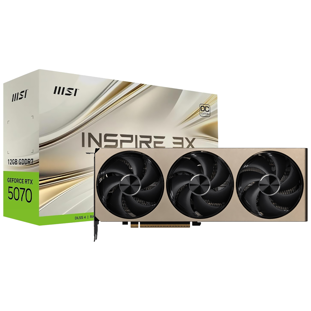 Placa de Vídeo MSI Inspire 3X OC 12GB GeForce RTX5070 GDDR7 - 912-V532-211