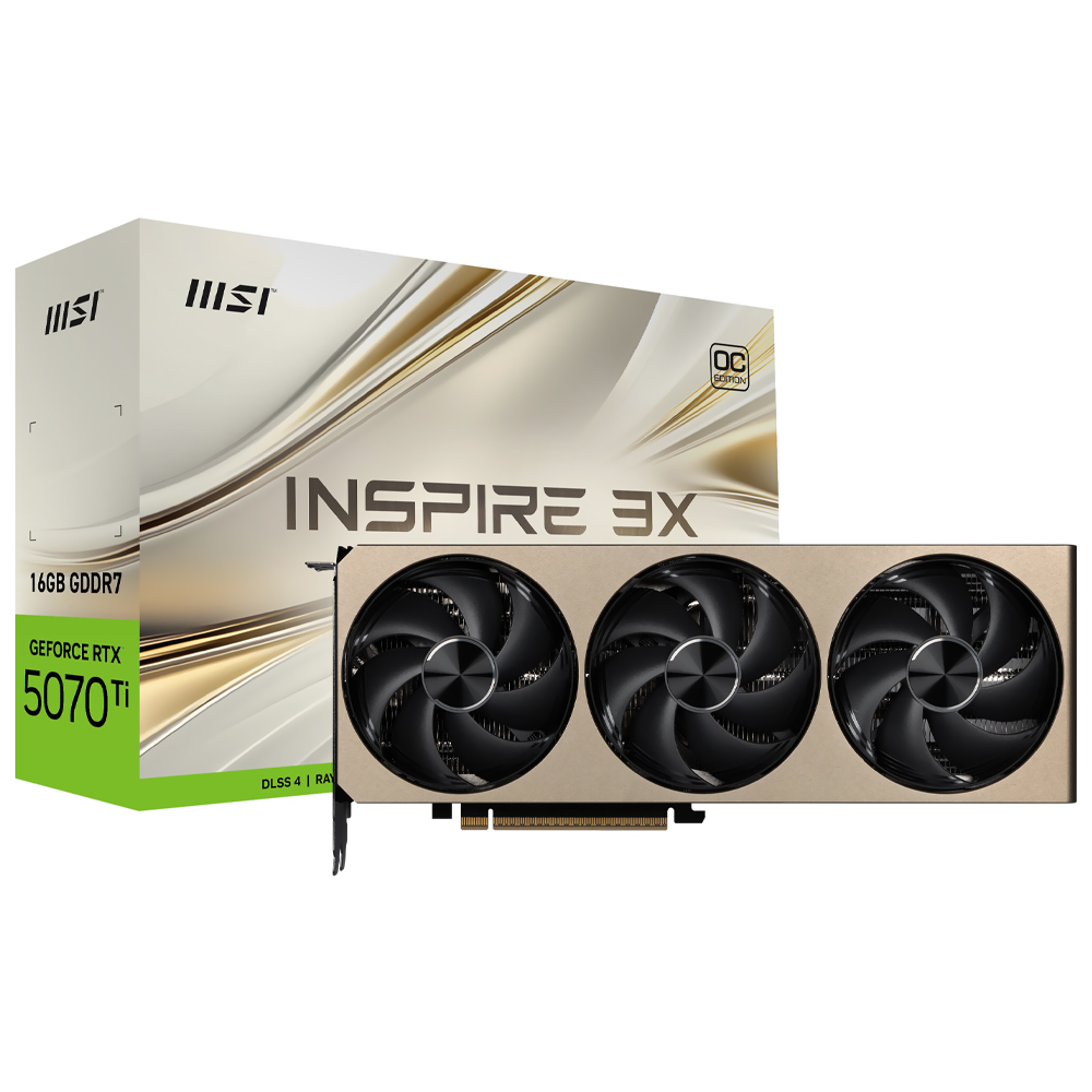 Placa de Vídeo MSI Inspire 3X OC 16GB GeForce RTX5070TI GDDR7 - 912-V531-273