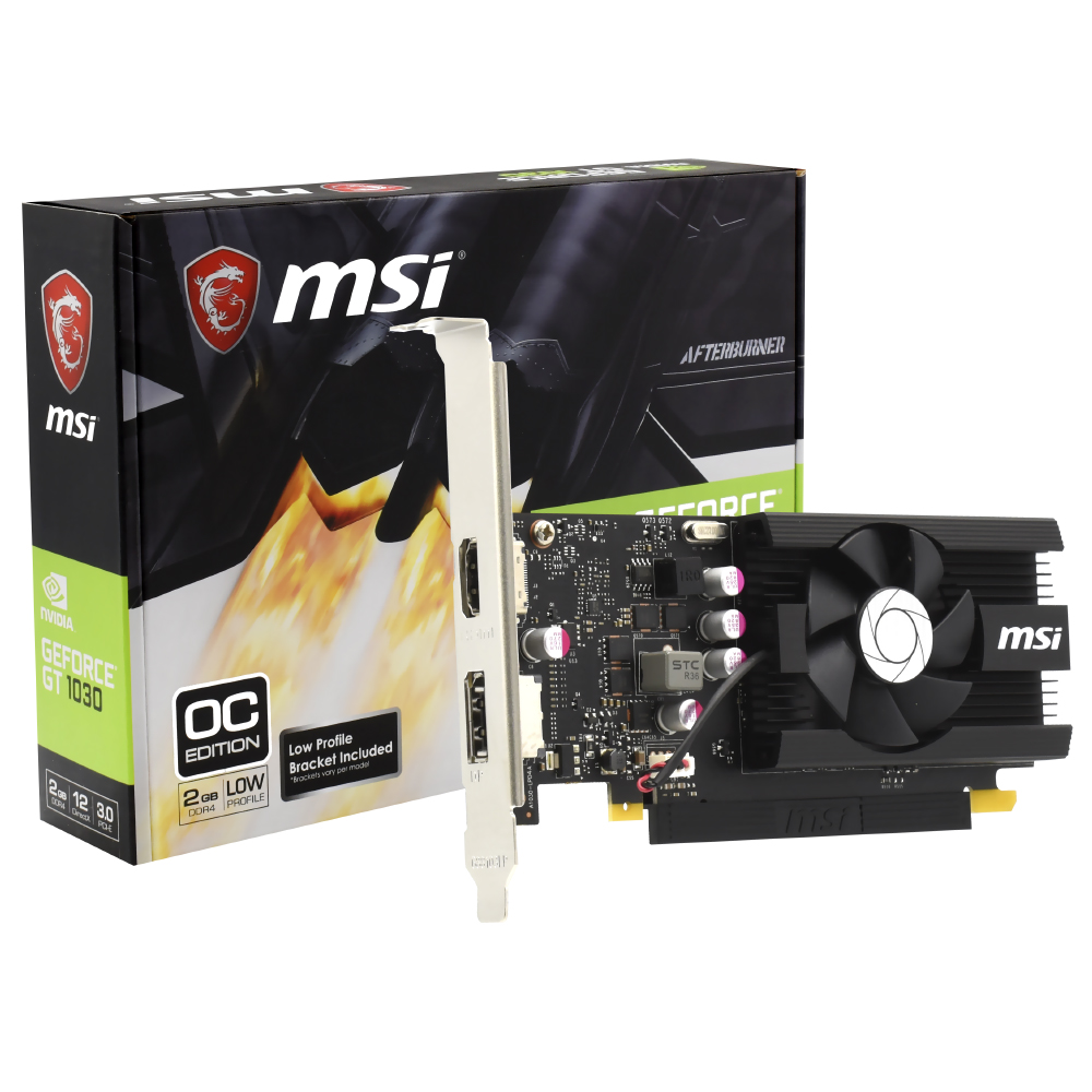 Placa de Vídeo MSI LP OC 2GB GeForce GT1030 DDR4 - 912-V809-4065
