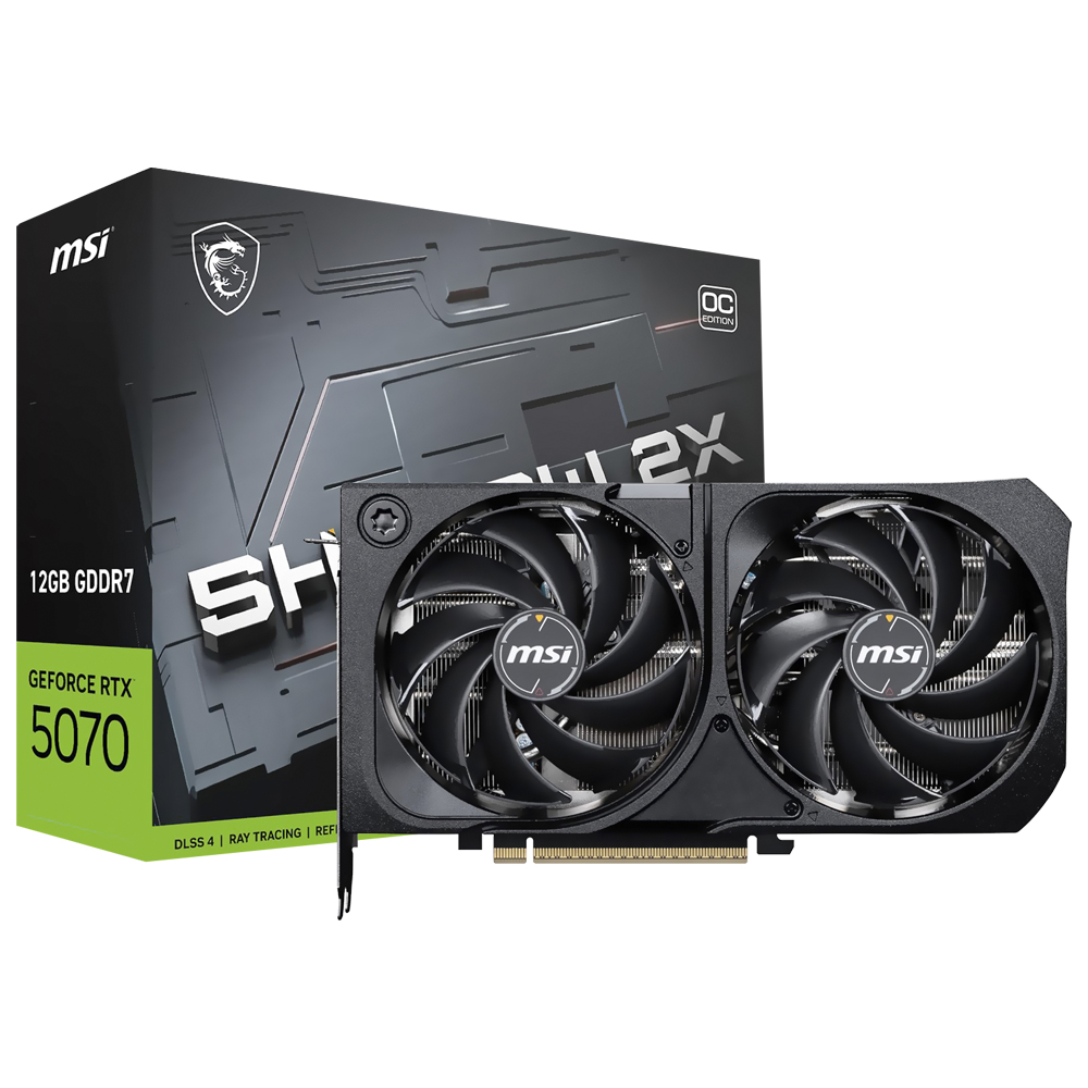 Placa de Vídeo MSI Shadow 2X OC 12GB GeForce RTX5070 GDDR7 - 912-V532-011