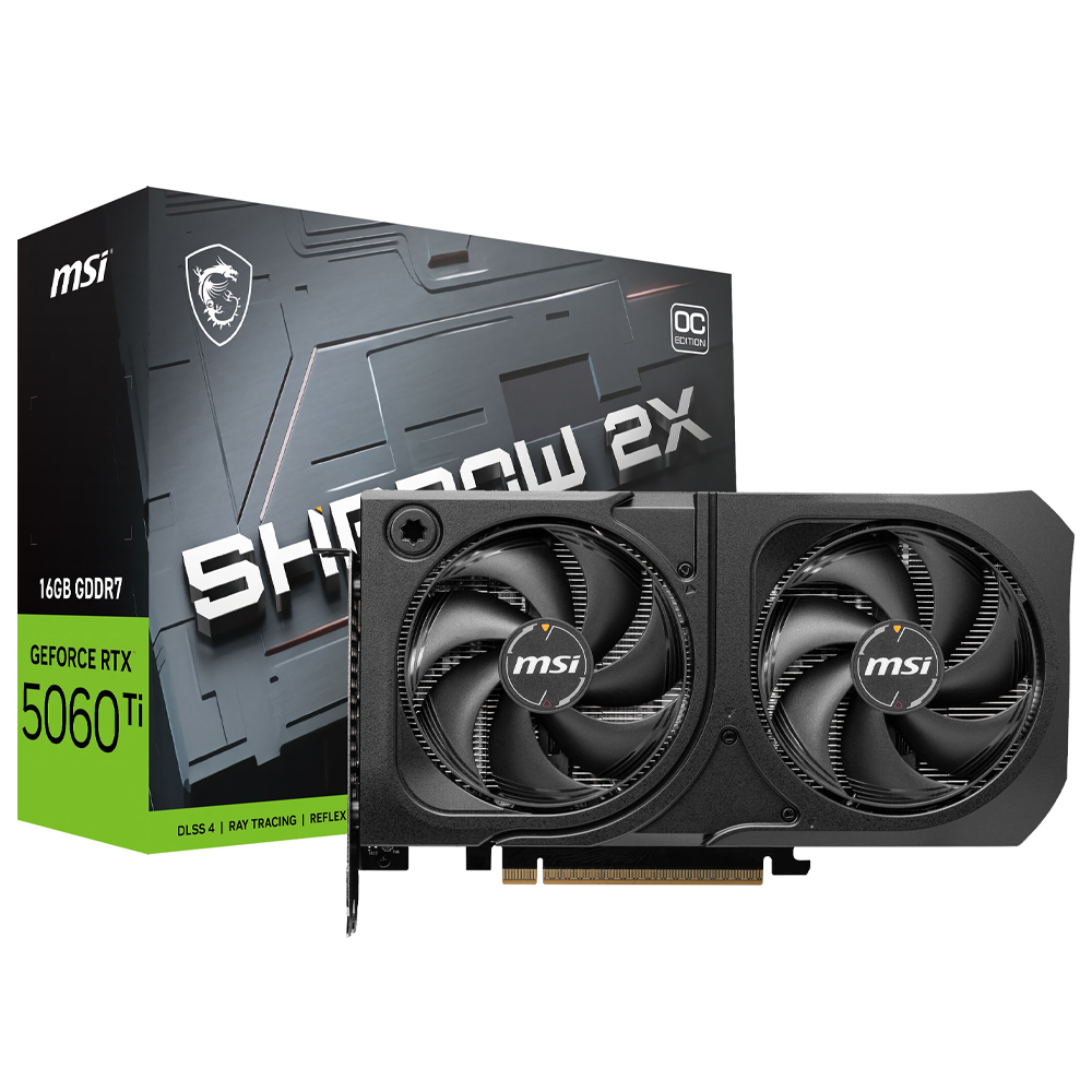 Placa de Vídeo MSI Shadow 2X OC Plus 16GB GeForce RTX5060TI GDDR7 - 912-V535-029