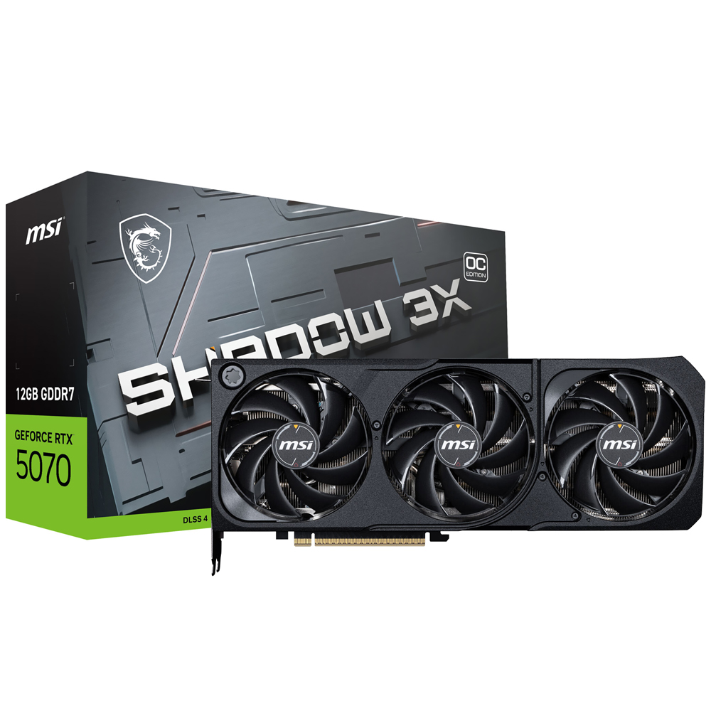 Placa de Vídeo MSI Shadow 3X OC 12GB GeForce RTX5070 GDDR7 - 912-V532-232