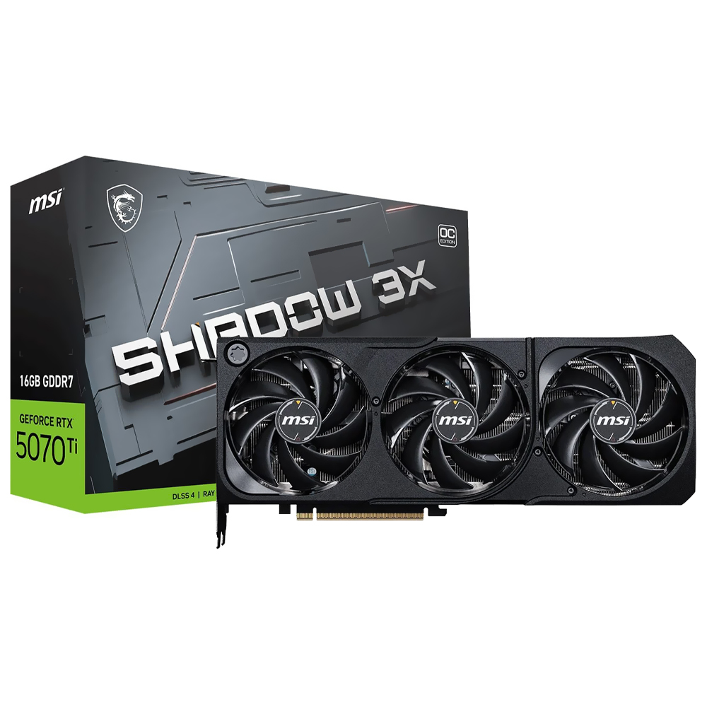 Placa de Vídeo MSI Shadow 3X OC 16GB GeForce RTX5070TI GDDR7 - 912-V531-097