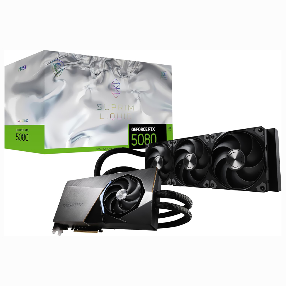 Placa de Vídeo MSI Suprim Liquid Soc 16GB GeForce RTX5080 GDDR7 - 912-V531-027