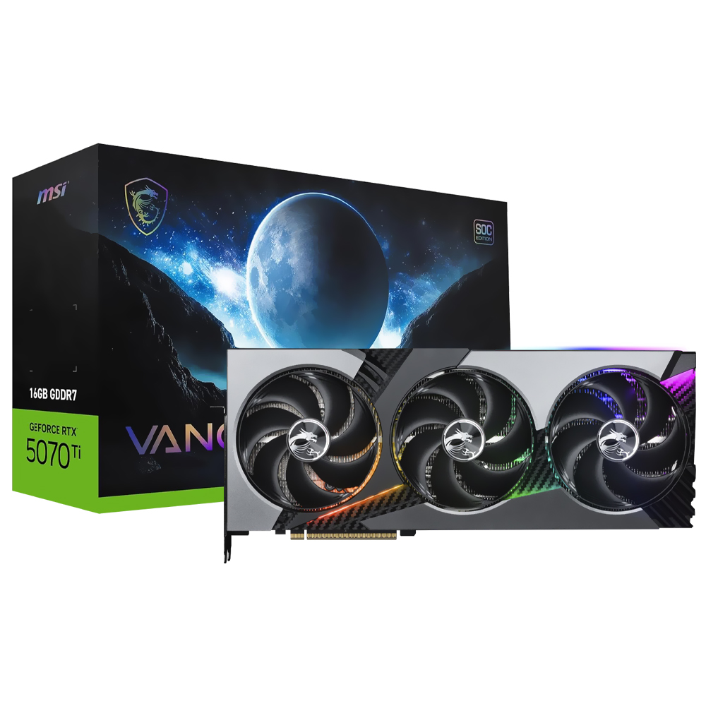 Placa de Vídeo MSI Vanguard SOC 16GB GeForce RTX5070TI GDDR7 - 912-V531-239