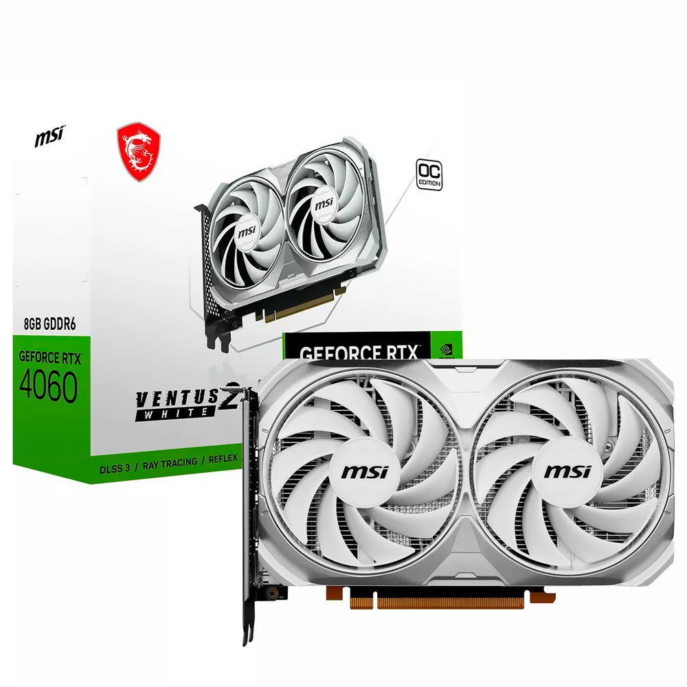 Placa de Vídeo MSI NVIDIA GeForce RTX 4060 Ti Gaming X Slim White, 16GB,  GDDR6, DLSS