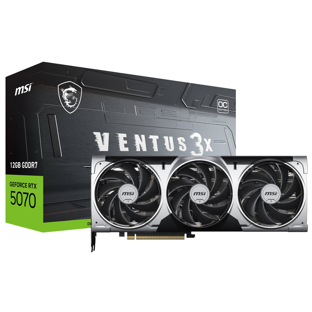 Placa de Vídeo MSI Ventus 3X OC 12GB GeForce RTX5070 GDDR7 - 912-V532-007