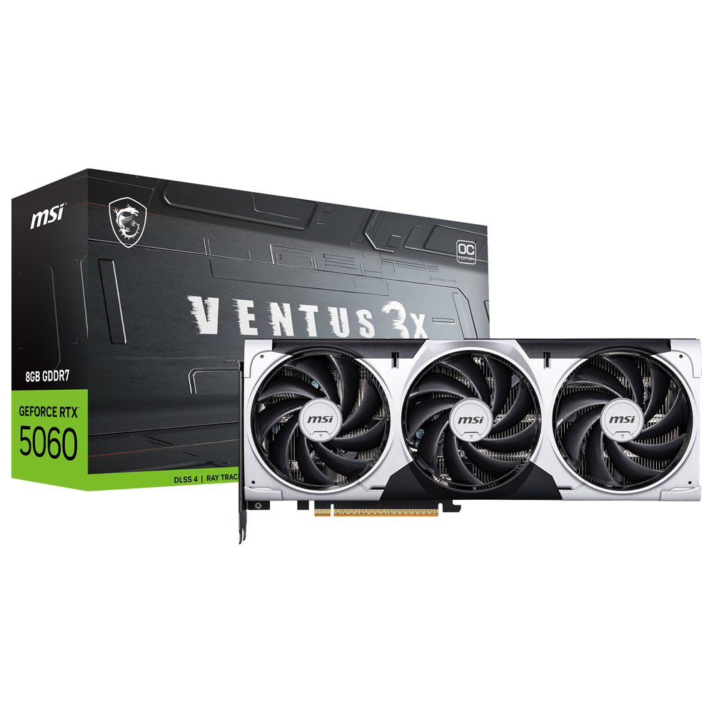 Placa de Vídeo MSI Ventus 3X OC 8GB GeForce RTX5060 GDDR7 - 912-V537-035