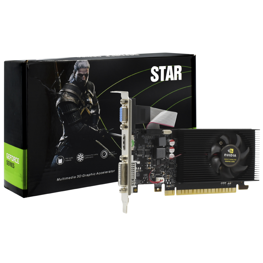 Placa de Vídeo Nvidia Star 2GB GeForce GT730 DDR5 - LOW PROFILE GT730-GRAPHIC