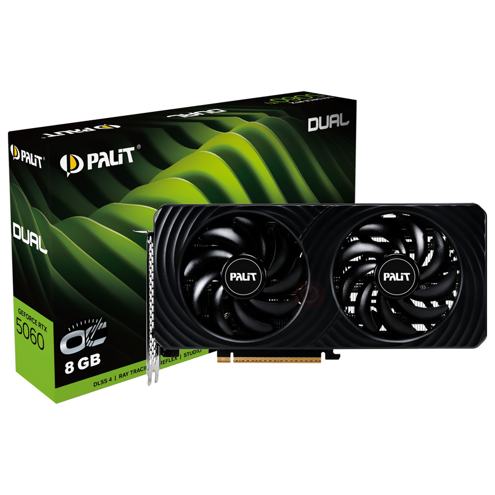 Placa de Vídeo Palit Dual OC 8GB GeForce RTX5060 GDDR7 - NE75060S19P1-GB2063D