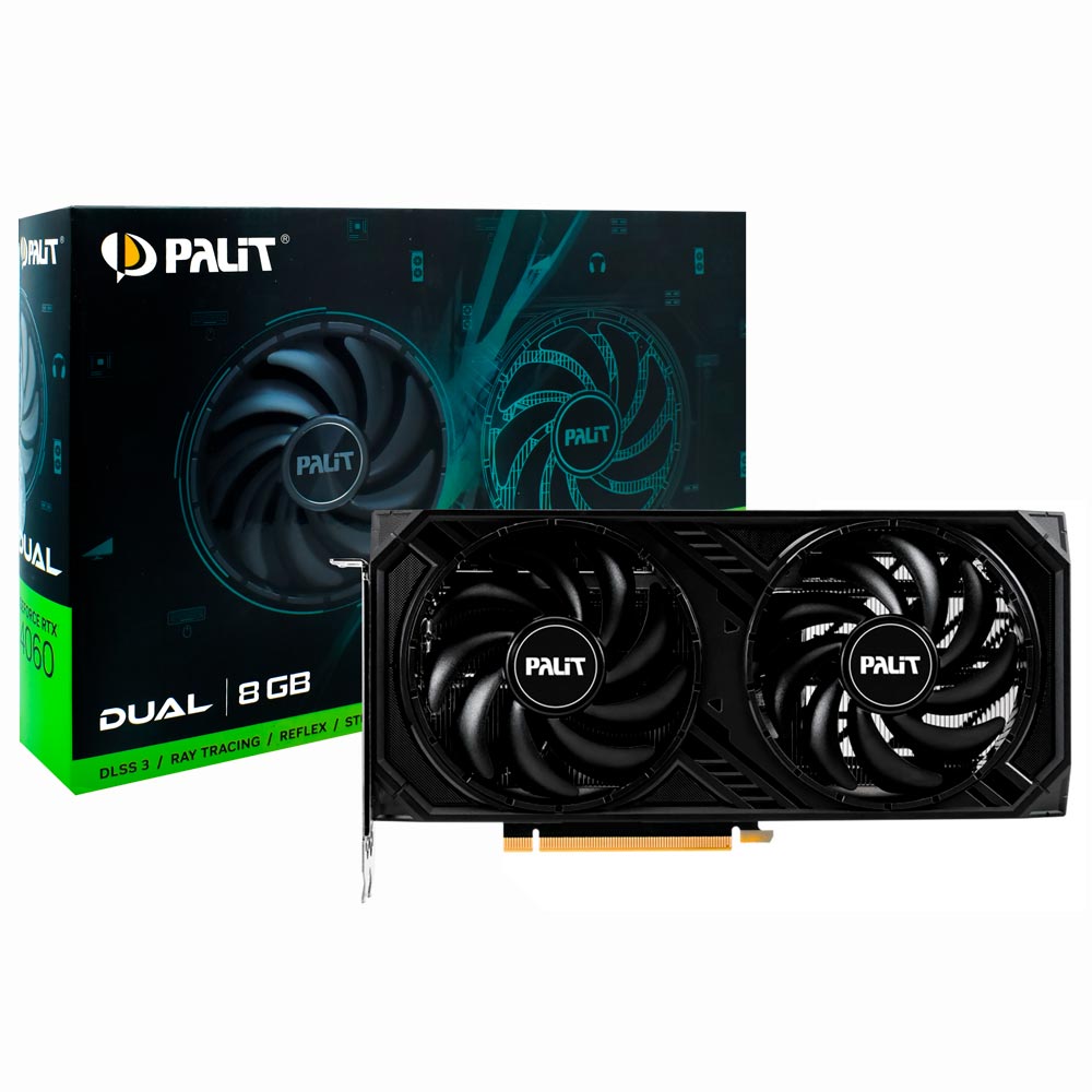 Placa de Vídeo Palit Dual V1 8GB GeForce RTX4060 GDDR6 - NE64060019P1-1070D