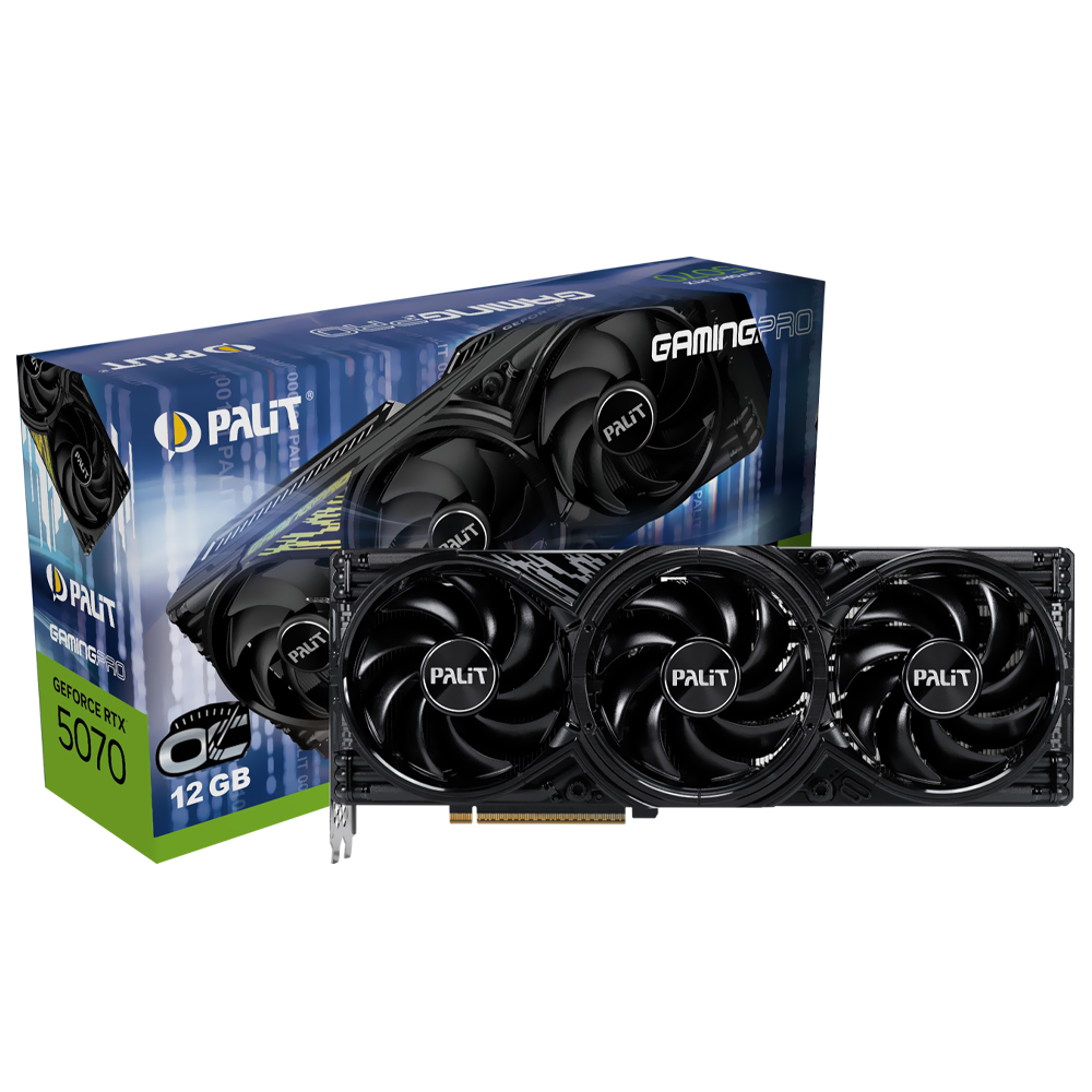 Placa de Vídeo Palit Gaming Pro OC 12GB GeForce RTX5070 GDDR7 - NE75070T19K9-GB2050A