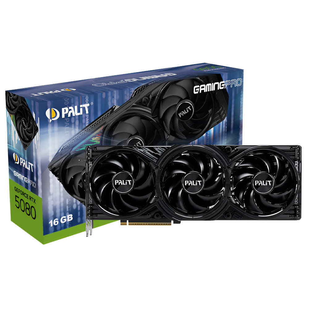 Placa de Vídeo Palit Gaming Pro OC 16GB GeForce RTX5080 GDDR7 - NE75080S19T2-GB2031A