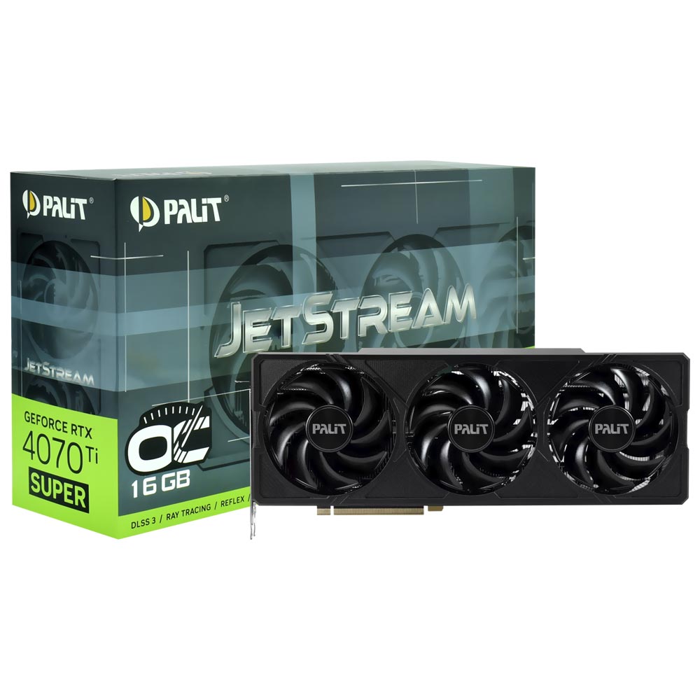 Placa de Vídeo Palit Jetstream OC 16GB GeForce RTX4070TI SUPER GDDR6X - NED47TSS19T2-1043J