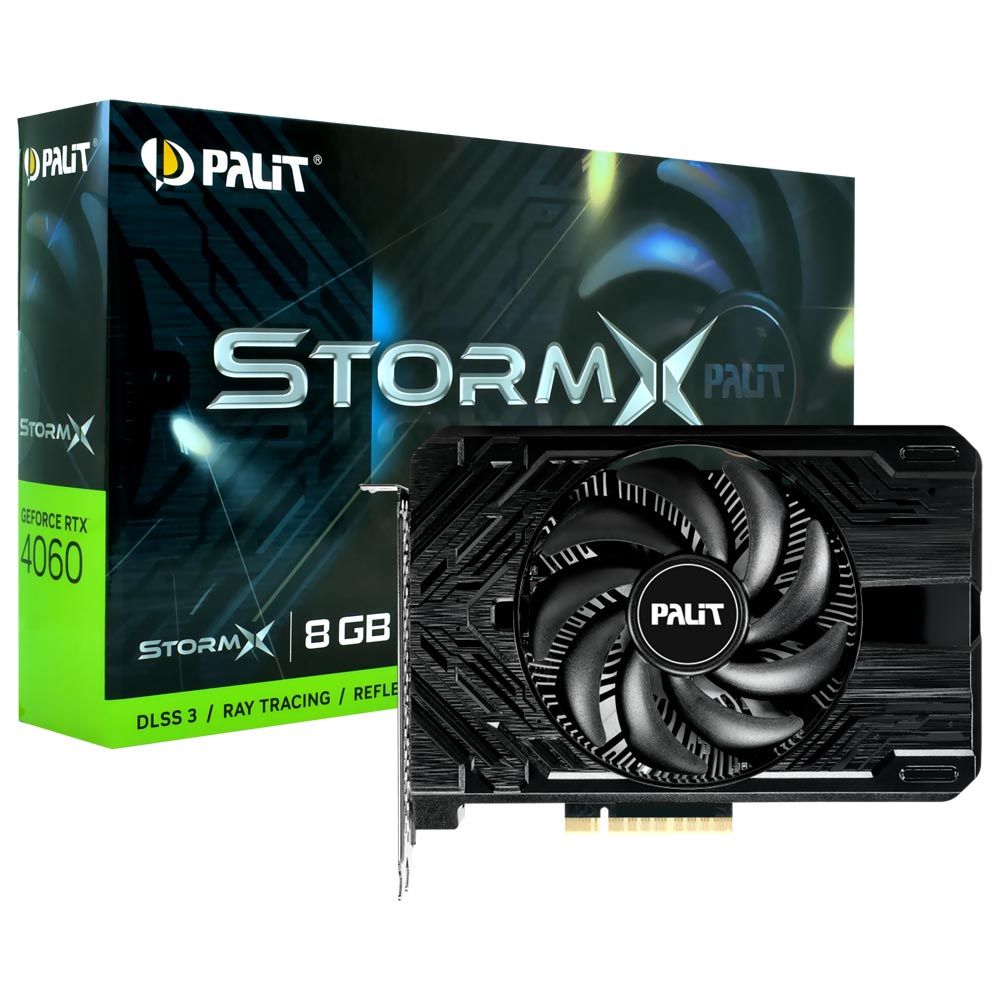 Placa de Vídeo Palit Stormx V1 8GB GeForce RTX4060 GDDR6 - NE64060019P1-1070F