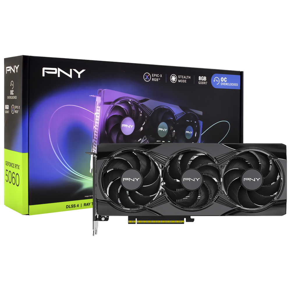 Placa de Vídeo PNY Epic-X RGB OC 8GB GeForce RTX5060 GDDR7 - VCG50608TFXXPB1-O