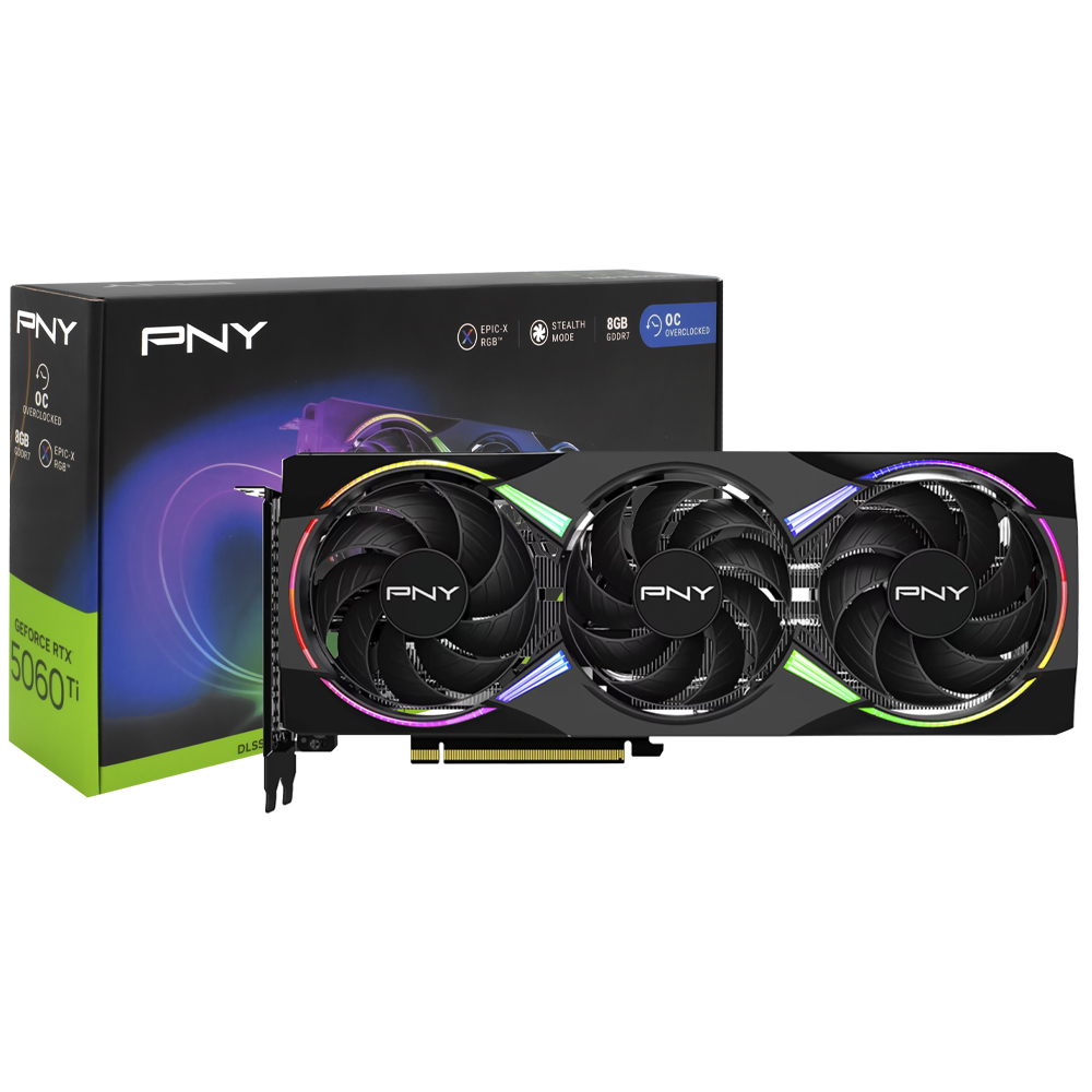 Placa de Vídeo PNY Epic-X RGB OC 8GB GeForce RTX5060TI GDDR7 - VCG5060T8TFXXPB1-O