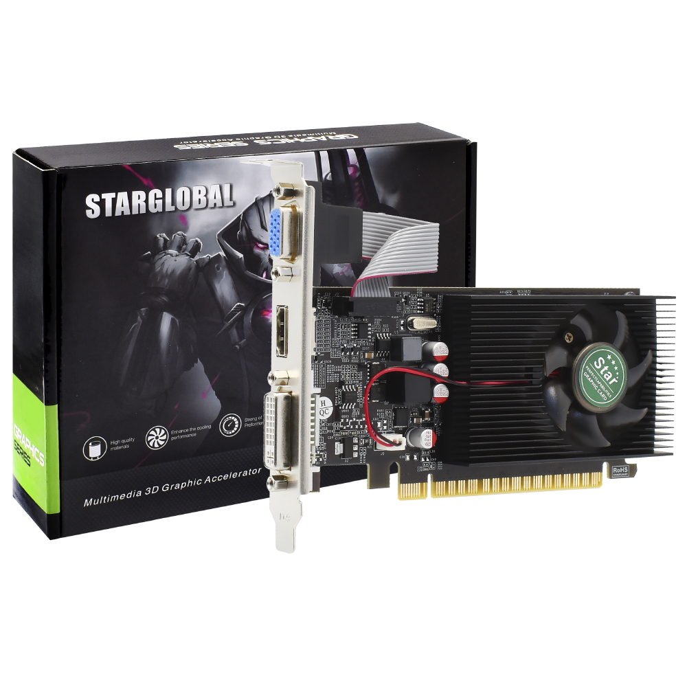 Placa de Vídeo Star Nvidia 4GB GeForce GT730 DDR3 - LOW PROFILE GT730-GRAPHIC