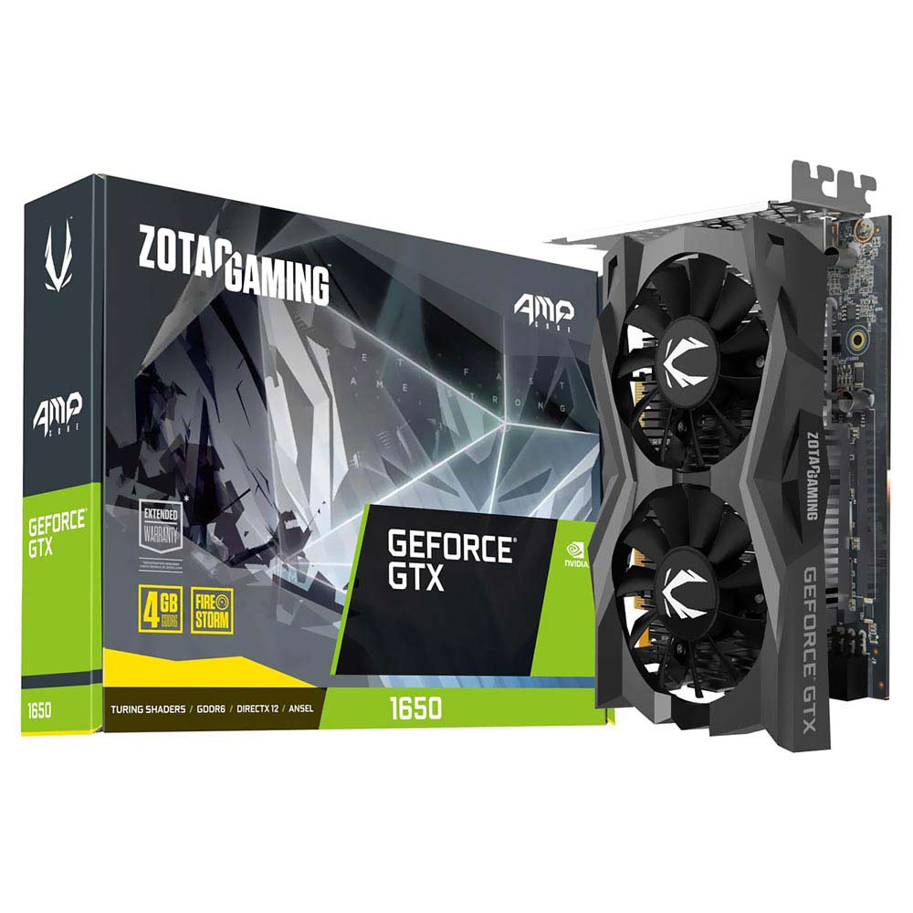 Placa de Vídeo Zotac Gaming 4GB GeForce GTX1650 AMP GDDR6 - ZT-T16520J-10L