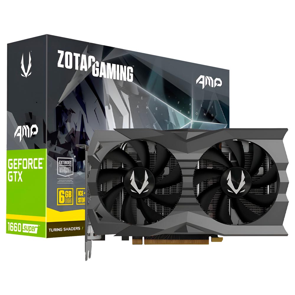 Placa de Vídeo Zotac Gaming 6GB GeForce GTX1660 Super AMP GDDR6 - ZT-T16620D-10M