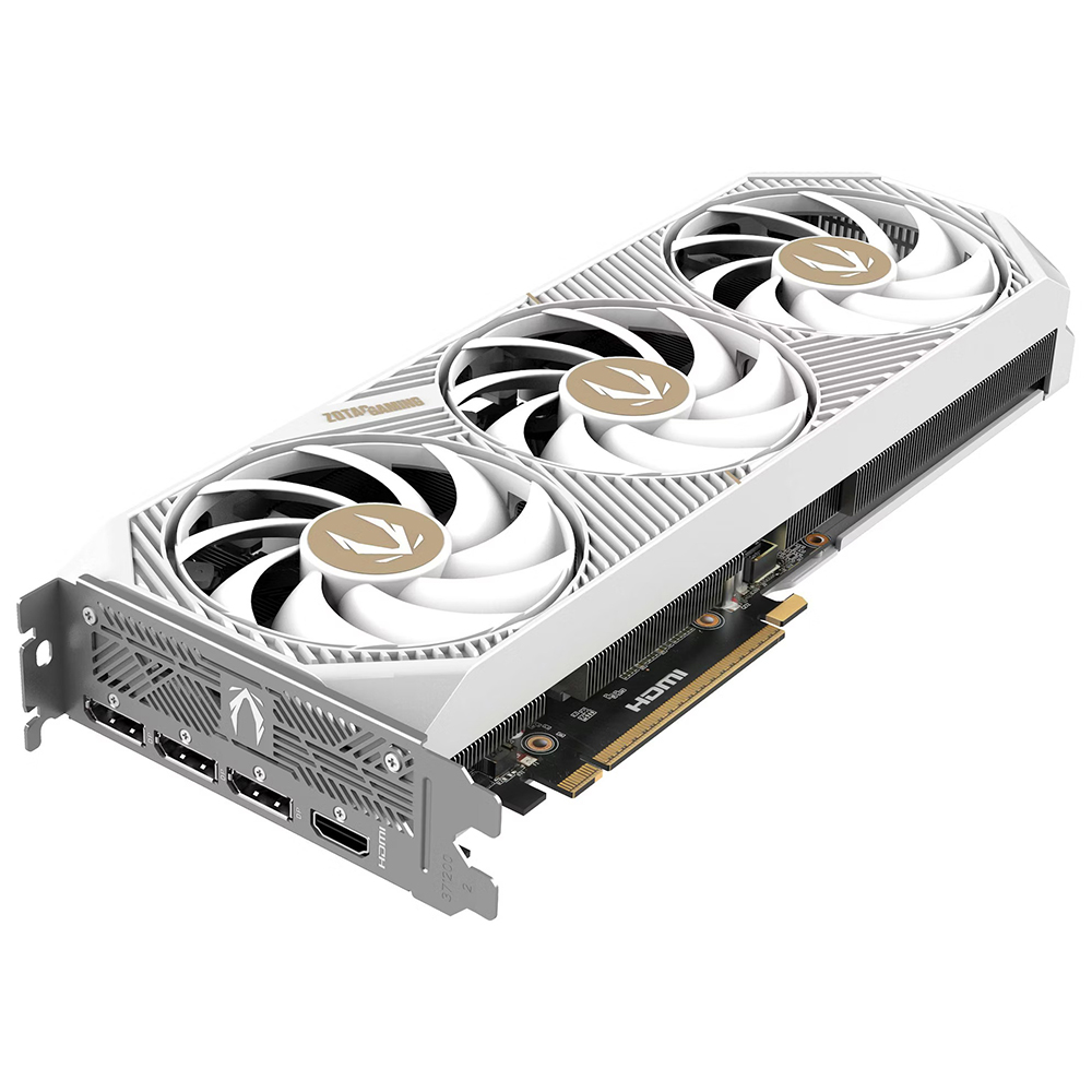 Placa de Vídeo Zotac Gaming AMP White 12GB GeForce RTX5070 GDDR7 - ZT-B50700FQ-10P