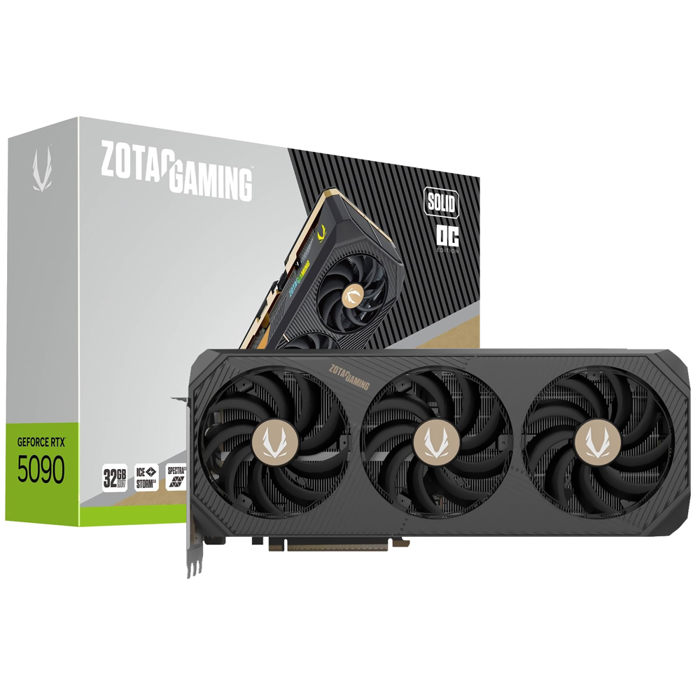Placa de Vídeo Zotac Gaming Solid OC 32GB GeForce RTX5090 GDDR7 - ZT-B50900J-10P