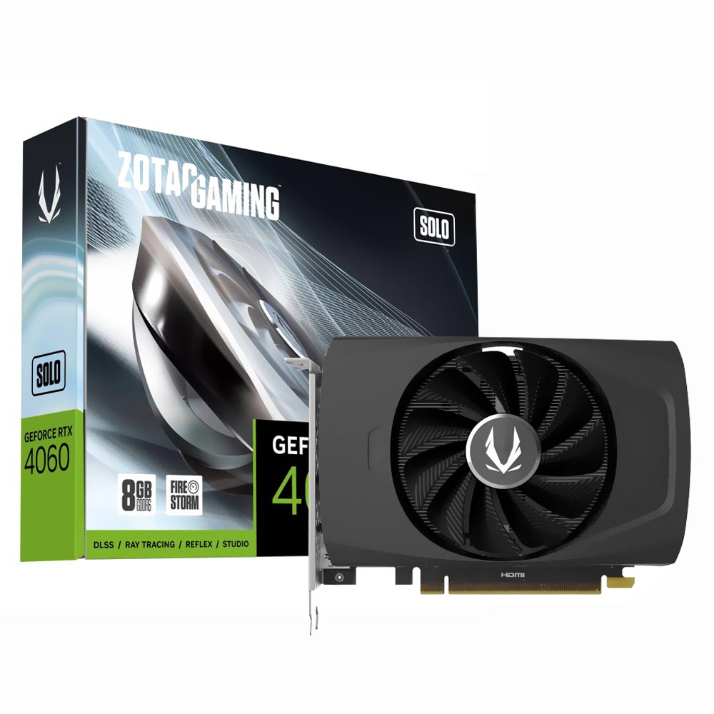 Placa de Vídeo Zotac Gaming Solo 8GB GeForce RTX4060 GDDR6 - ZT-D40600G-10L