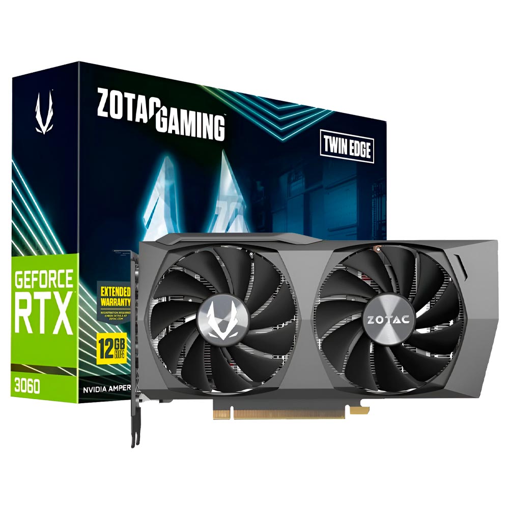 Placa de Vídeo Zotac Gaming Twin Edge 12GB GeForce RTX3060 GDDR6 - ZT-A30600E-10M