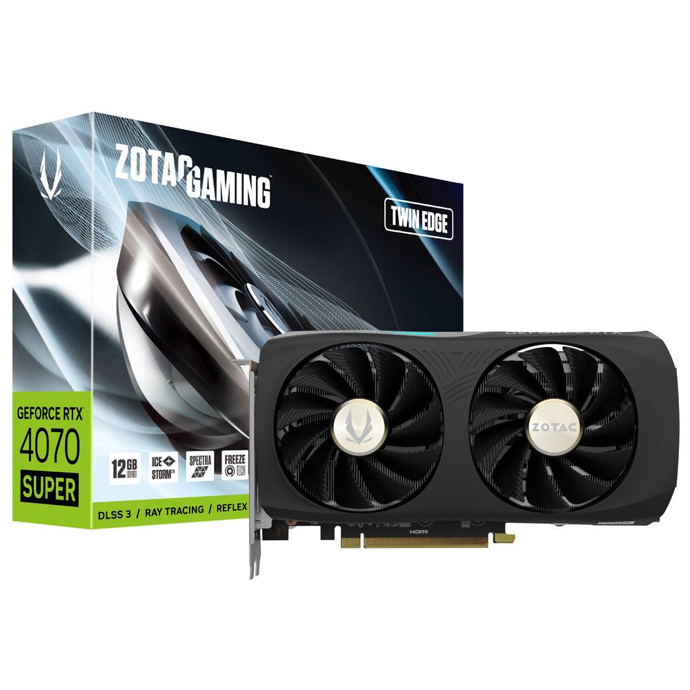 Placa de Vídeo Zotac Gaming Twin Edge 12GB GeForce RTX4070 SUPER GDDR6X - ZT-D40720E-10M