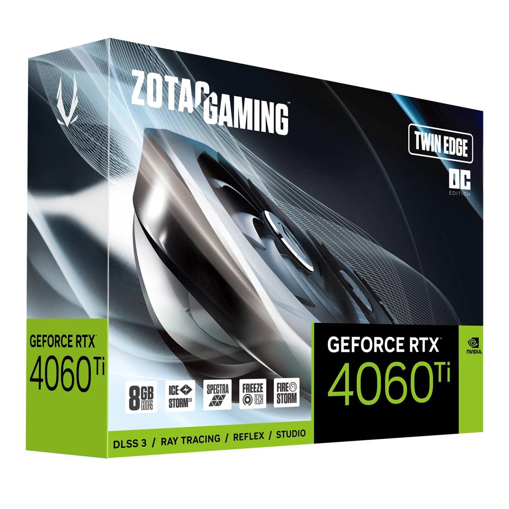 Placa de Vídeo Zotac Gaming Twin Edge OC 8GB GeForce RTX4060TI GDDR6 - ZT-D40610H-10M