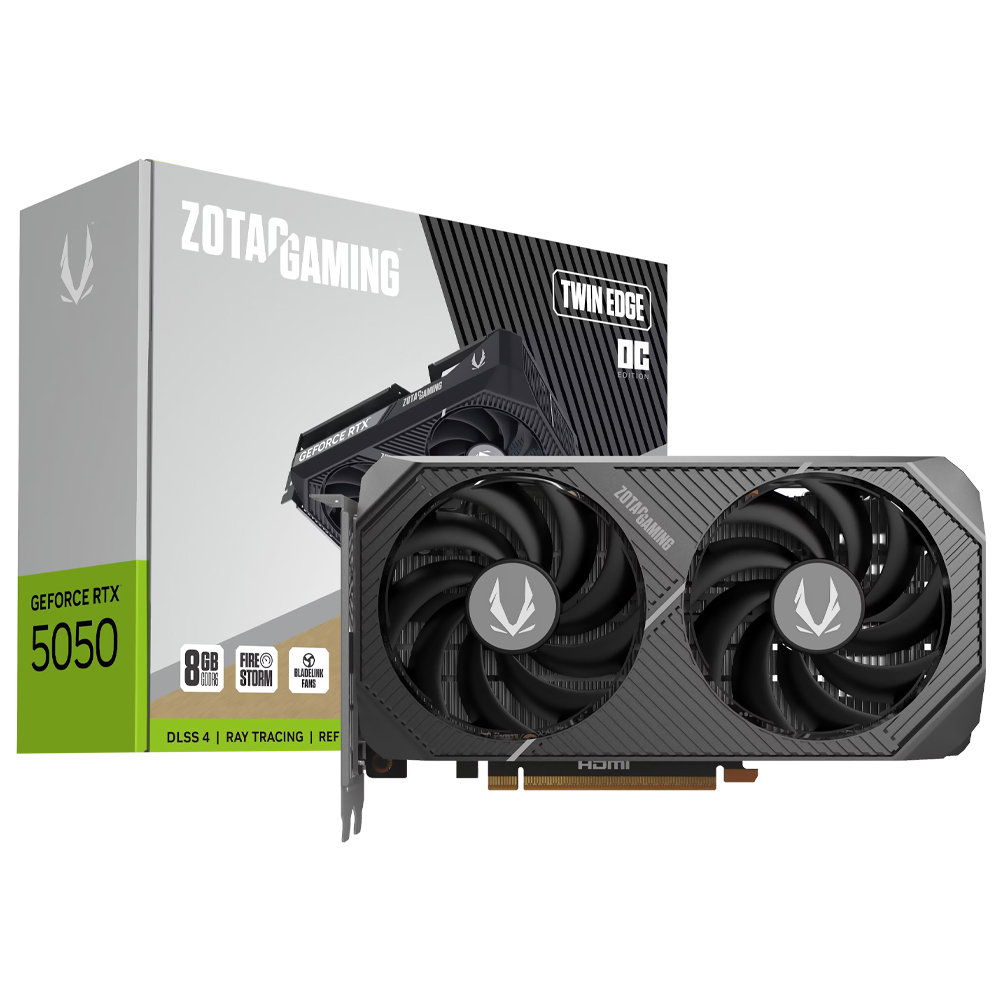 Placa de Vídeo Zotac Gaming Twin Edge OC 8GB GeForce RTX5050 GDDR6 - ZT-B50500H-10M