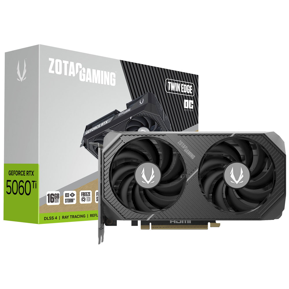 Placa de Vídeo Zotac Twin Edge OC 16GB GeForce RTX5060TI GDDR7 - ZT-B50620H-10M