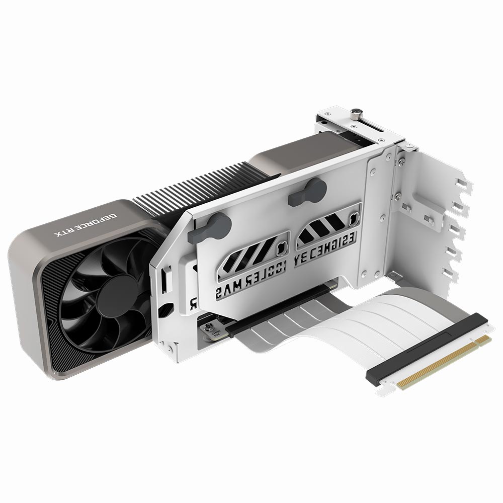 Suporte de Placa de Vídeo Cooler Master V3 Vertical - Branco + Cabo Riser PCIe 4.0 (MCA-U000R-WFVK03)