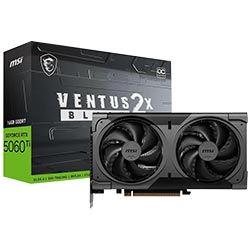 VGA 16GB MSI RTX5060TI VENTUS 2X OC BLACK PLUS 2602MHZ 128BIT GDDR7/DP/HDMI 912-V535-088