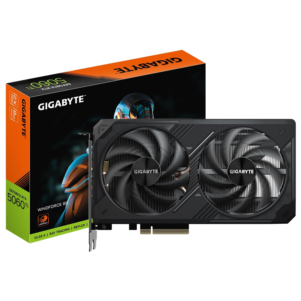 VGA 8GB GIGABYTE RTX5060TI WINDFORCE 2572MHZ 128BIT GDDR7/DP/HDMI GV-N506TWF2-8GD