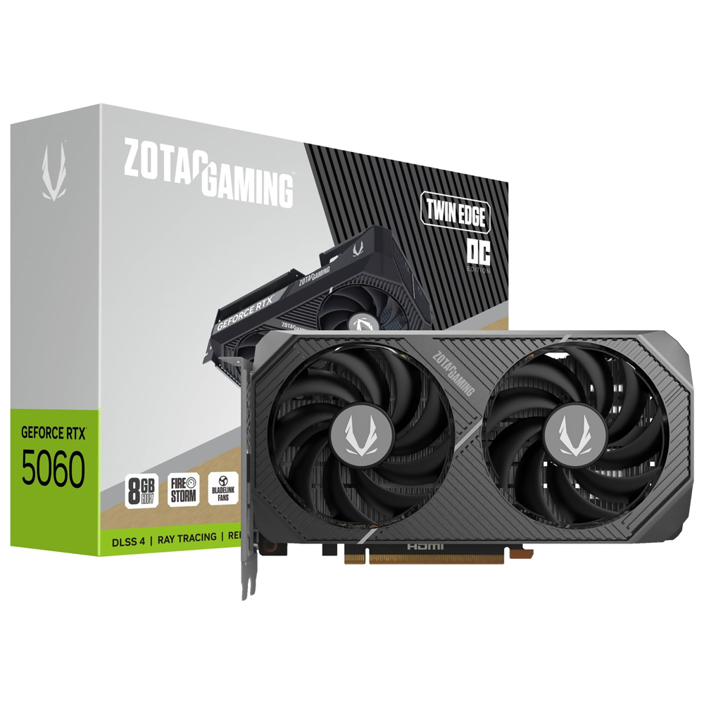 VGA  8GB ZOTAC RTX5060 TWIN EDGE OC 2527MHZ 128BIT GDDR7/DP/HDMI ZT-B50600H-10M