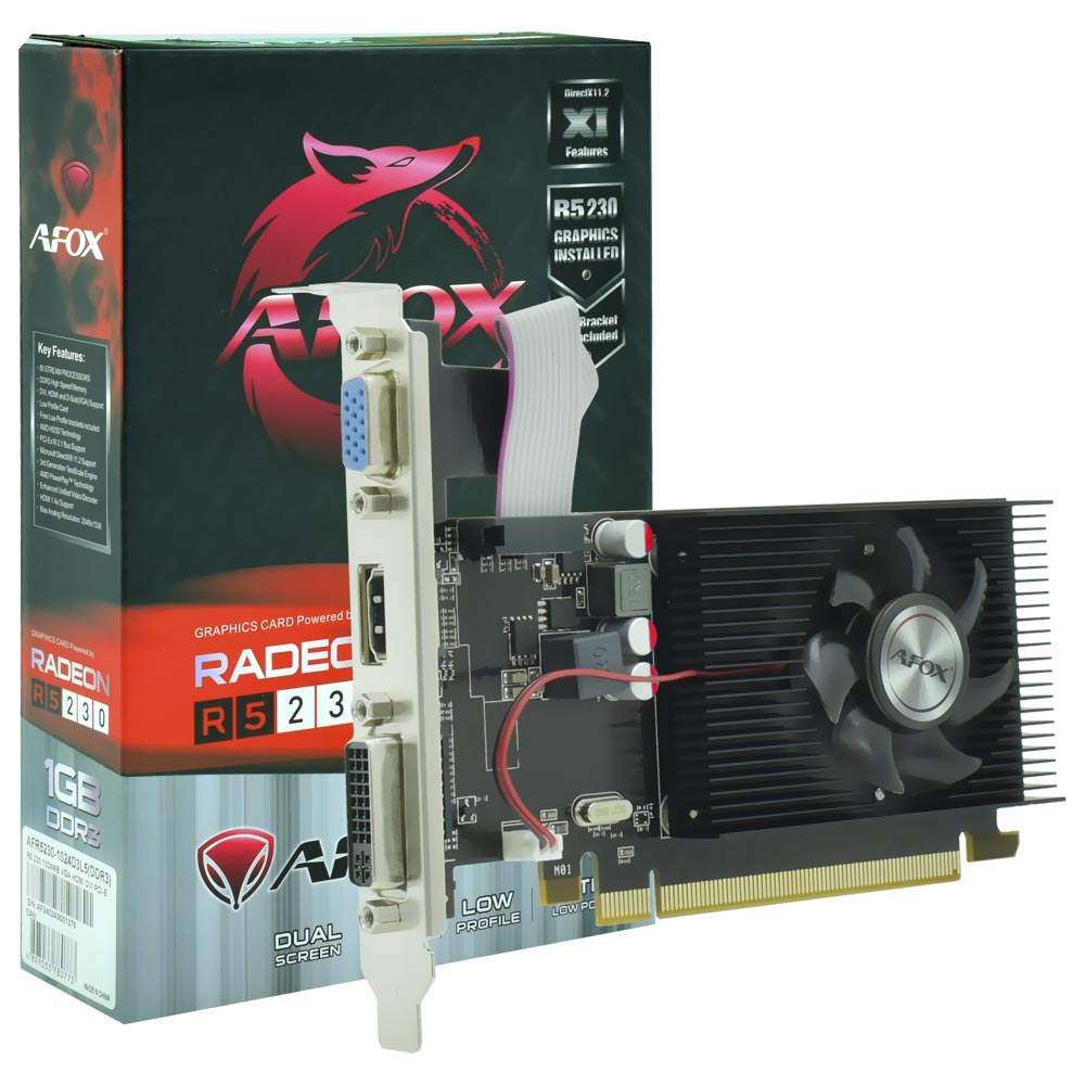 Placa de Vídeo AFOX 1GB Radeon R5-230 DDR3 - AFR5230-1024D3L5